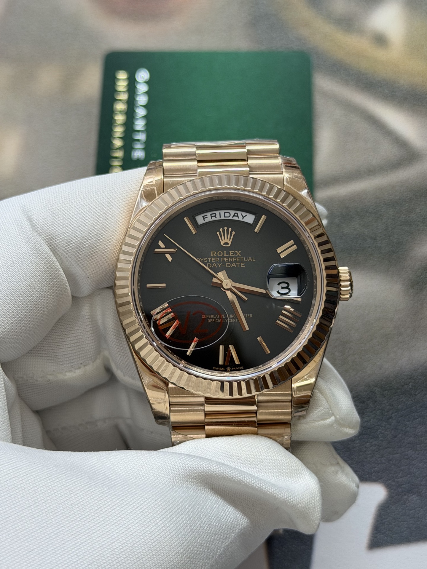i1783403346196_9973_0_0-1 VS Factory Rolex Day-Date 40mm Everose Gold Ombré Grey Roman Dial (228235) 1:1 Super Clone – DD3255 Movement – Bild 1