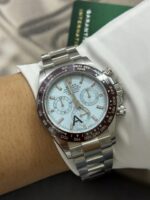 VS Factory Rolex Cosmograph Daytona 40mm Platinum Ice Blue Baguette Diamond Dial (116506) 1:1 Super Clone – DD4130 Movement – Bild 4