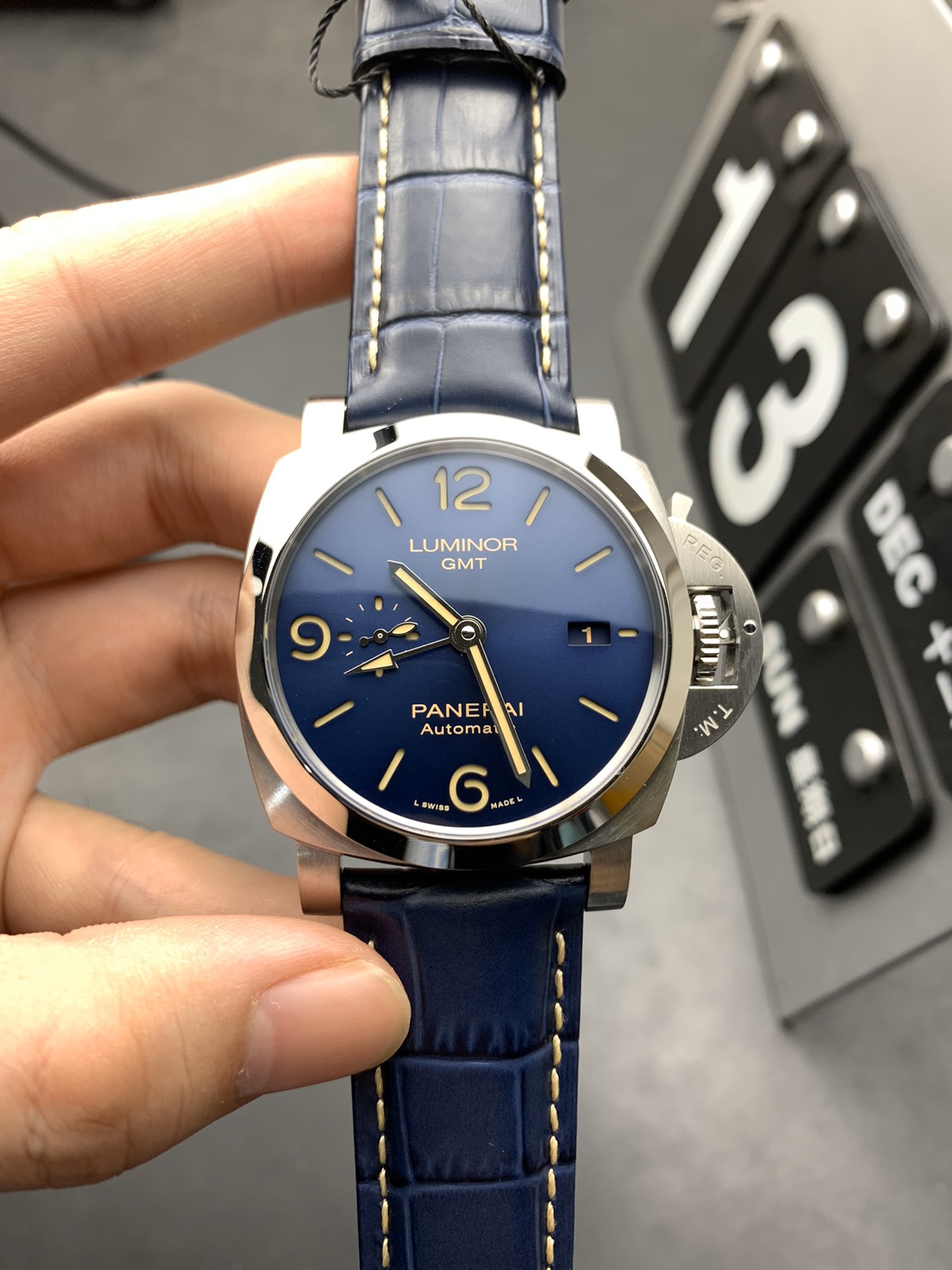 VS Factory Panerai Luminor 1950 GMT 44mm Blue Sunburst Dial (PAM01033 / PAM1033) 1:1 Super Clone – DDP.9011/GMT Movement Product Image 01 VS Factory PAM01033 product image 01