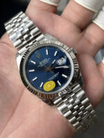 VS Factory 126334 Blue sunburst dial with luminous baton markers free-sprung product image 09